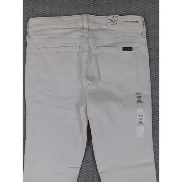 Calvin Klein Jeans Womens 29X30 Miami White Mid Rise Skinny Casual Beach - Picture 10 of 15